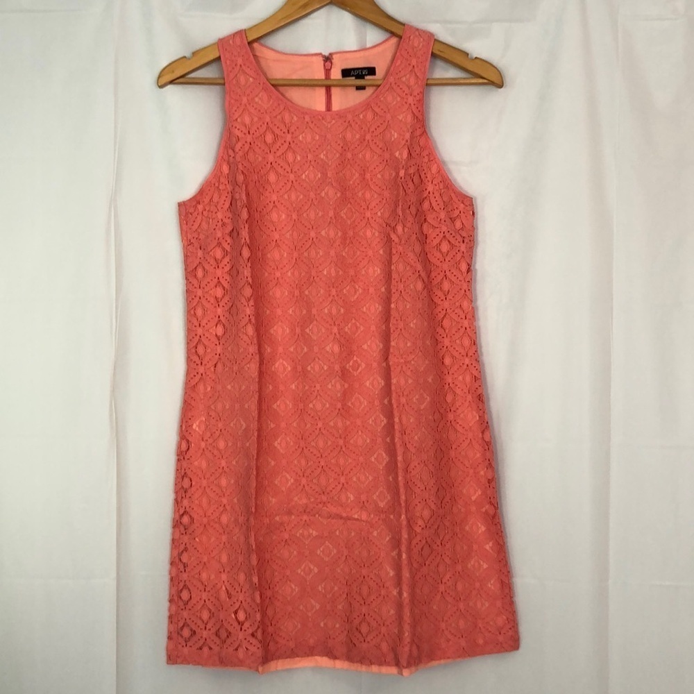 APT.9 Coral Lace Eyelet Sleeveless Mini Dress 
Size S